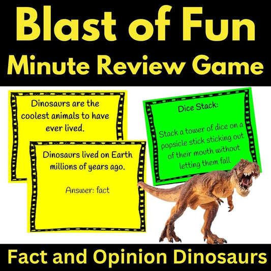 Dinosaur Fact and Opinion Reading Game Blast of Fun Activity Integrate Science