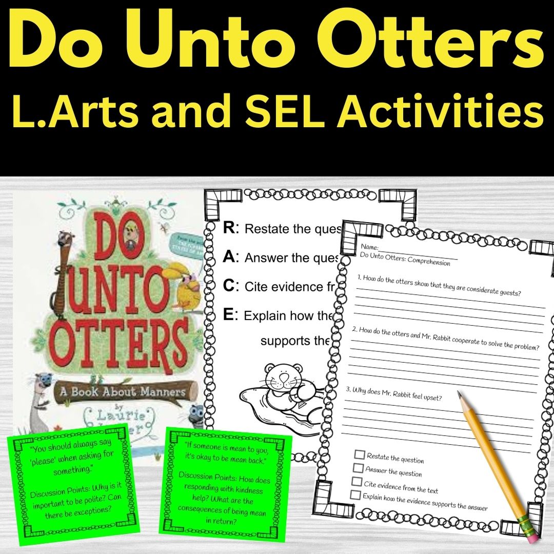 SEL Kindness Do Unto Otters Reading RACE Comprehension Printable Activity