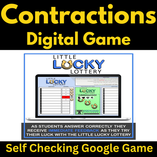 Contractions Digital Online Google Game 3rd 4th Grade Google Activity Digital