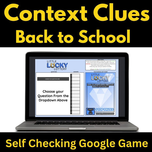 Back To School Context Clues Reading Game 3rd Grade Google Activity Digital