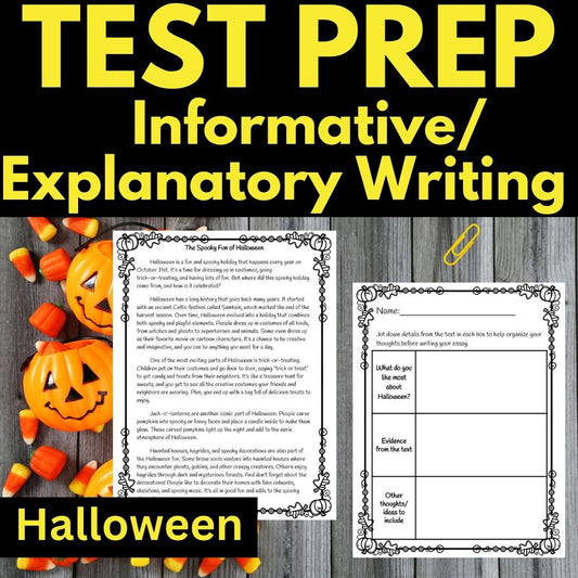 Text Based Writing Halloween Test Prep Informative Explanatory Writing