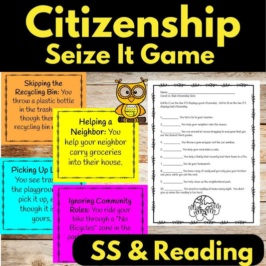 Good vs. Bad Citizenship Quiz Social Studies Lesson Plan with Game Activity