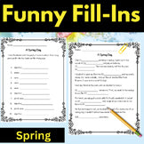 Spring Writing Game Grammar Parts of Speech Game Funny Fill-in 3rd Grade English