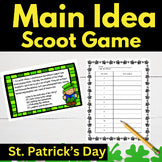 St. Patrick's Reading Game Main Idea Scoot reading comprehension St Pattys Day