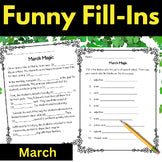 March Writing Game Grammar Parts of Speech Game Funny Fill-in 3rd Grade English