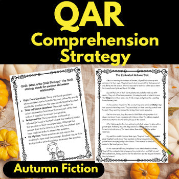 QAR strategy Reading Comprehension with questions Autumn Fall Fiction Story