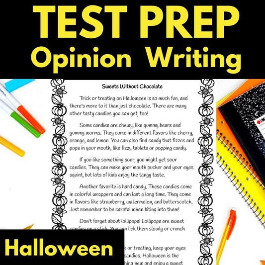 Text Based Writing Halloween Test Prep Opinion writing reading comprehension 3rd